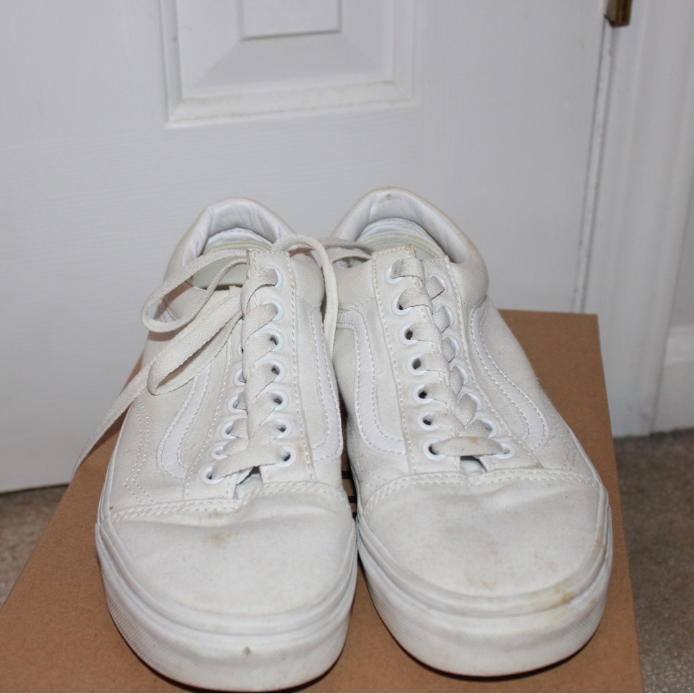 White Low Top Vans